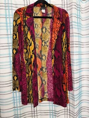 Day G Vibrant Snake Print Open Cardigan - Multi